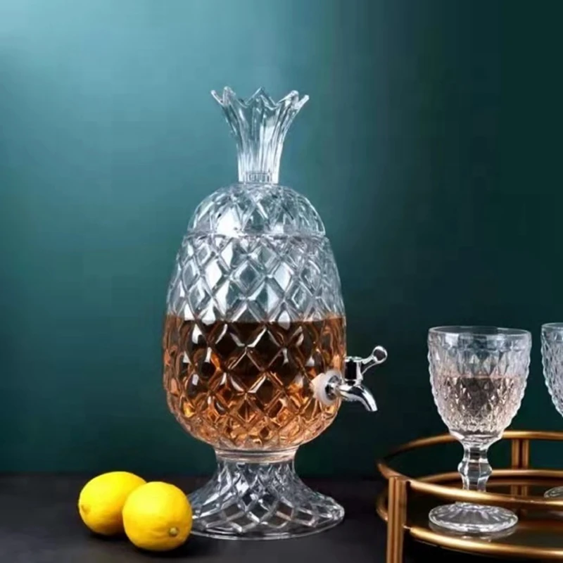 Customized Clear Crystal Glass Iced Beverage 4 10l Dispenser Water Juice Drink Dispensers