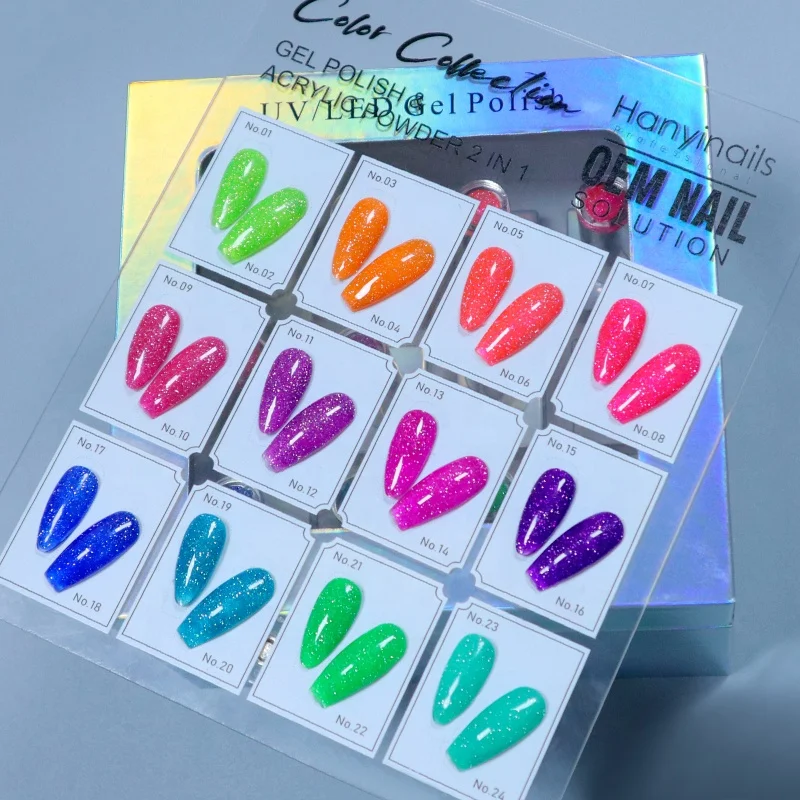 Customize 12 Colors Neon Reflective Flash Gel Polish Collection Laser Holographic Box OEM Gel Polish