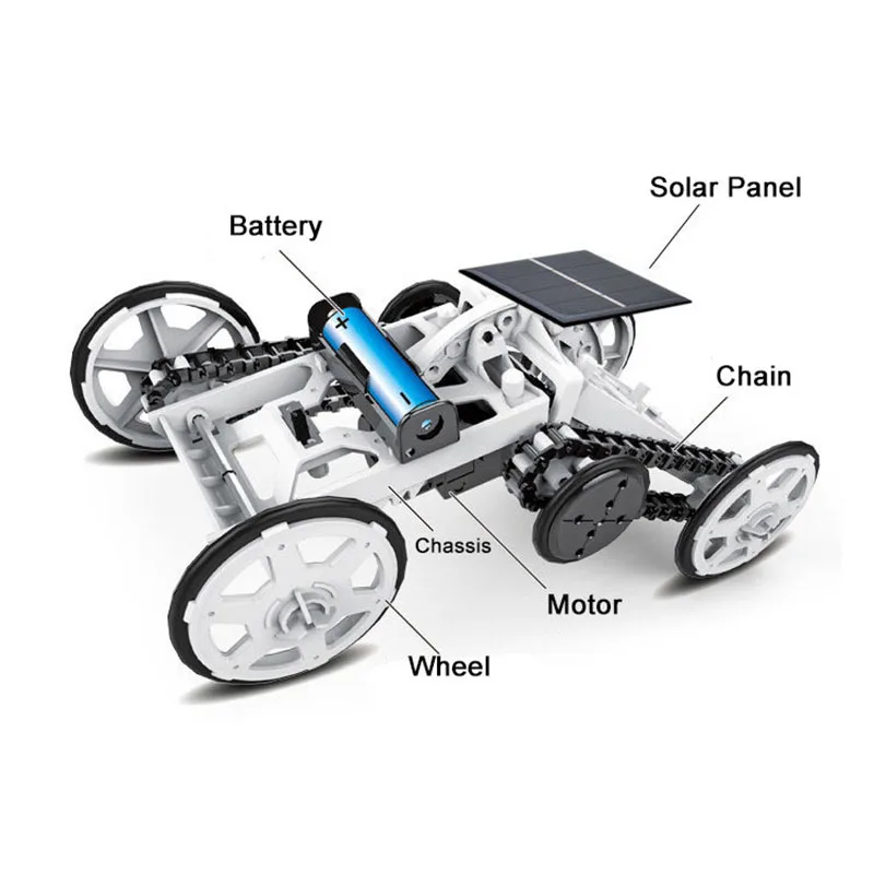 Upgrade Version Stem Science DIY 4WD Climbing Car Solar Toy For Kids