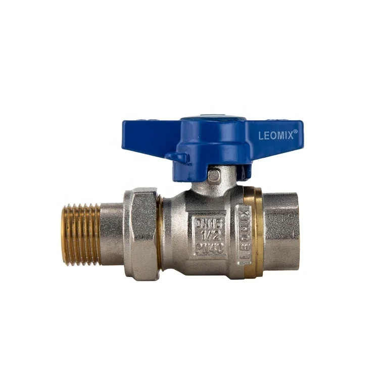 1/2-1 inch  LEOMIX  long handle  forged  Brass  Butterfly   Valve With  high quality factory wholesale price