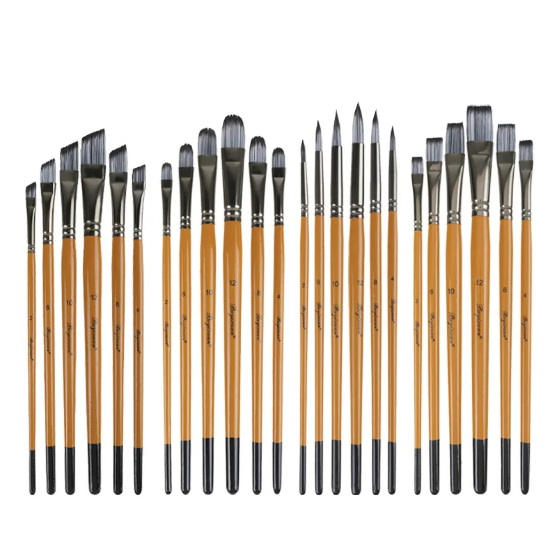 Bo Yi Xuan Customized Nylon Artist Paint Brush Set for Watercolor Oil Acrylic Painting for Beginners and Professionals Brushes
