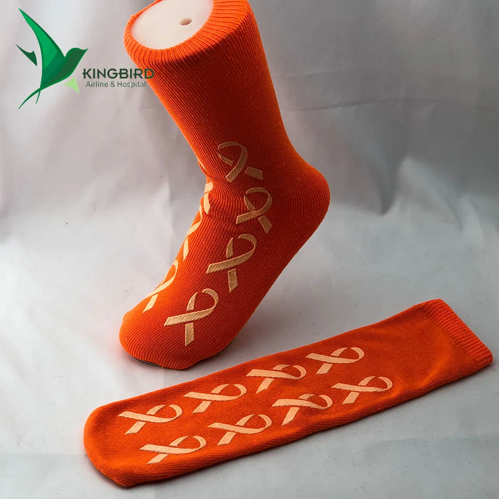 Disposable Breathable Sustainable Red Socks Hospital Anti-skid Sock Non Slip Socks