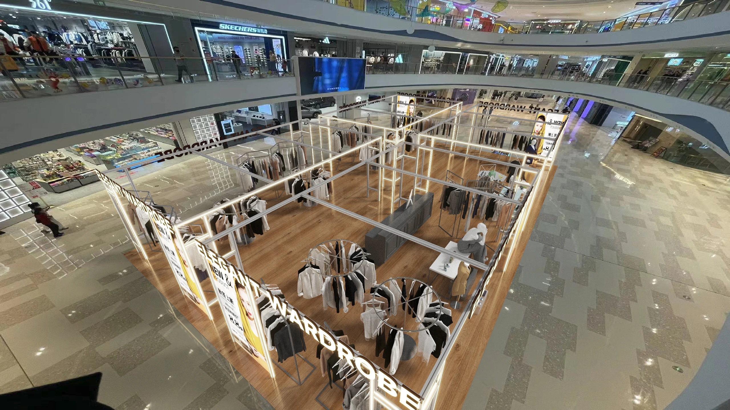 Custom 60x60MM  aluminum profiles for LED strip lighting pop up shop channels