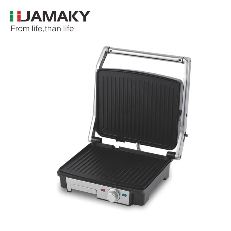 JAMAKY Hot Sale Professional Multifunctional Electric Press Grill Oil Drip Electric BBQ Grill Sandwich Maker Panini Grills