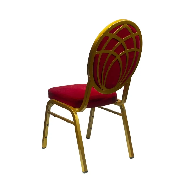 Hall Round Back Red Metal Living Room Hotel Chairs Banquet Wedding Chairs