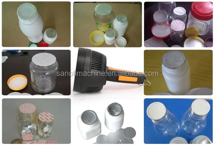 aluminum foil glass jar/plastic bottle cap sealing machine