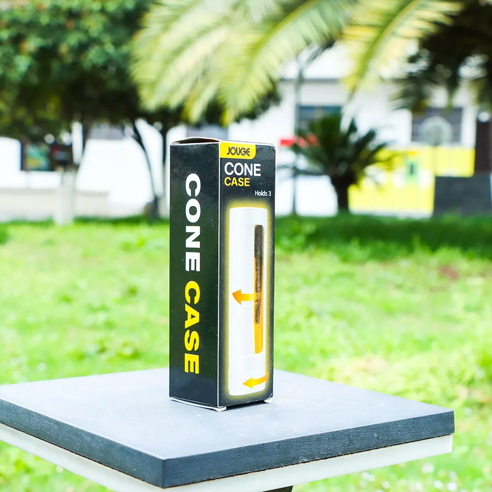 LED Cigarette Container Rotatable Tobacco Stash Jars with Light Acrylic Cigarette Case Can Store 3 Tapered Tubes Accessories