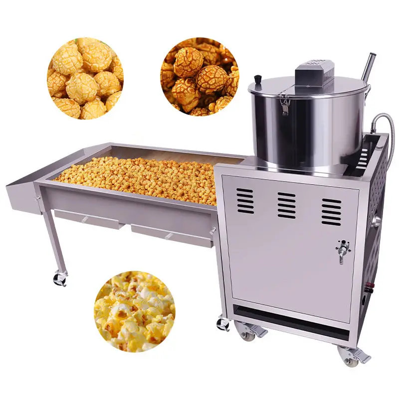 Automatic Industrial Popcorn Machine Movie Theater Cream Butter Ball Popcorn Mixer Popcorn Production Line