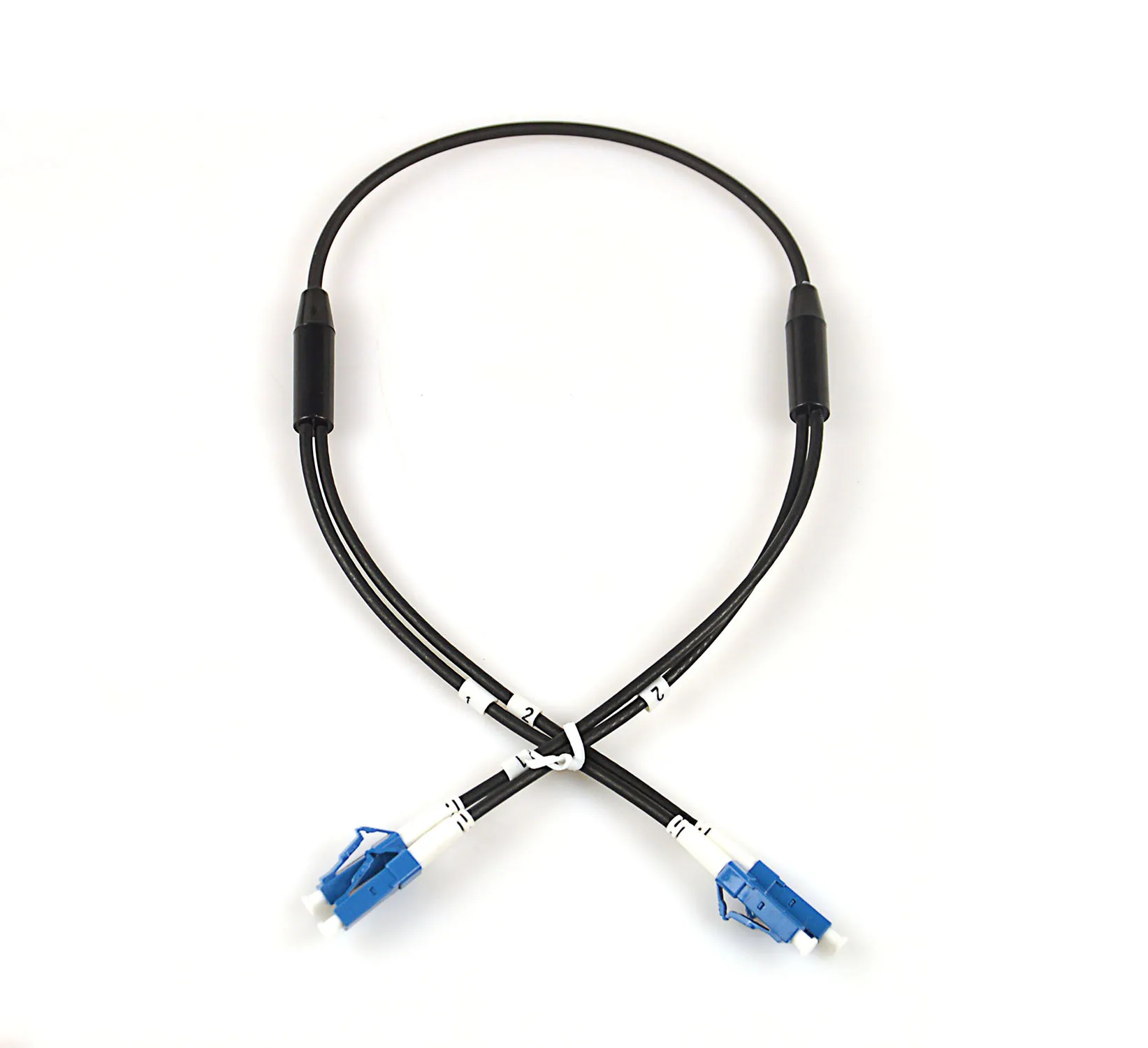 black color single mode LC to LC Armored Duplex  Fiber Optic Cable Jumper Optical Patch Cord  1M long