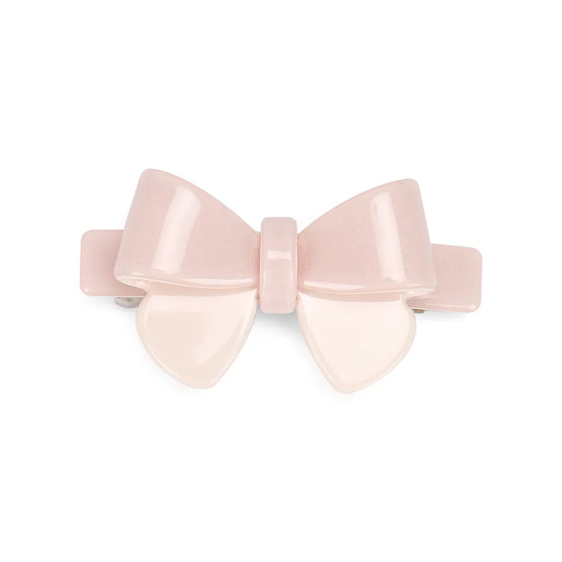 HONEY 6.3CM Small Bow Hair Barrette 7Colors Candy Colors Hair Barrette Clip Cellulose Acetate Bow Hair Clip for Women