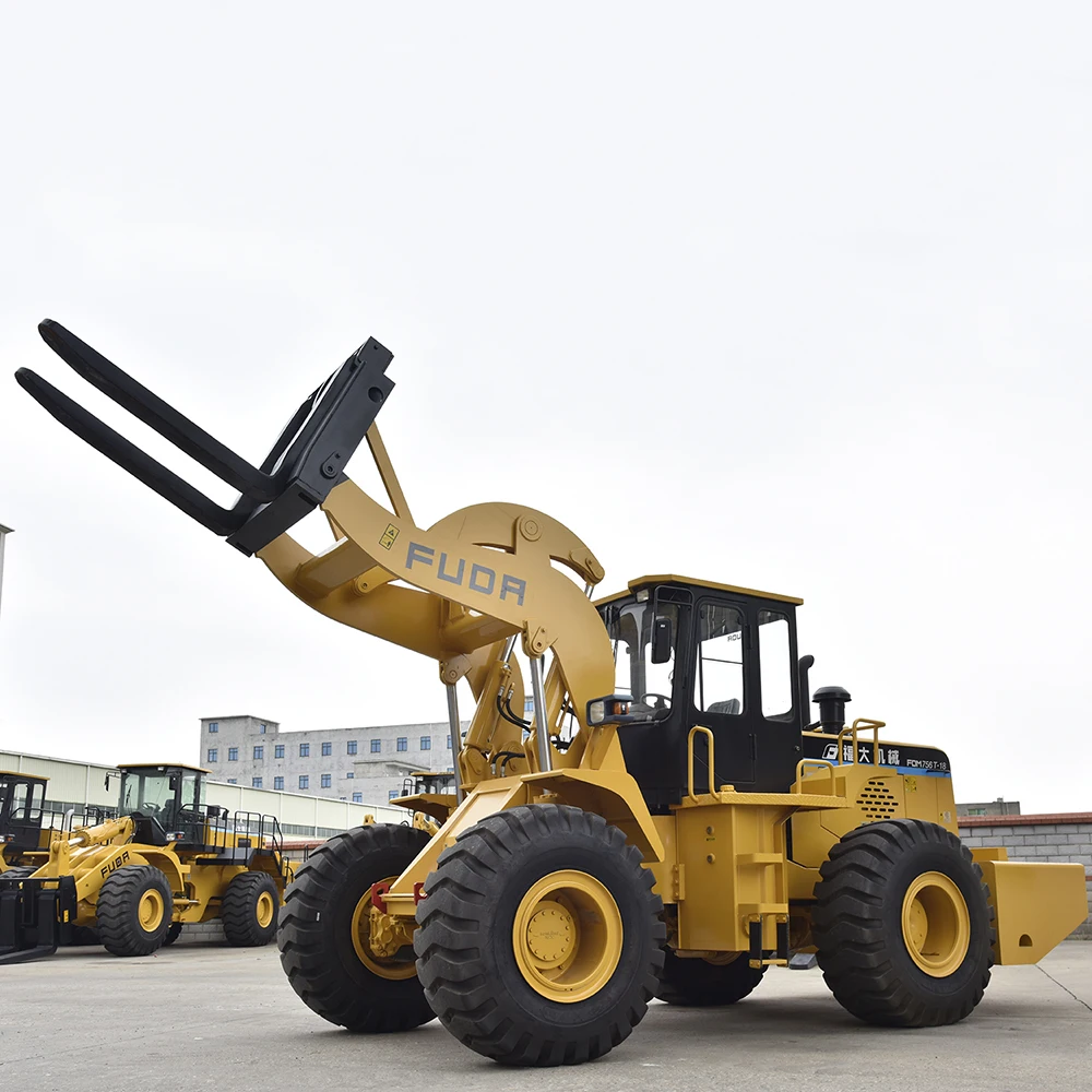 FUDA 18 Ton Loader - 18t Marble Granite Quarry Stone Wheel Chains Block Handler