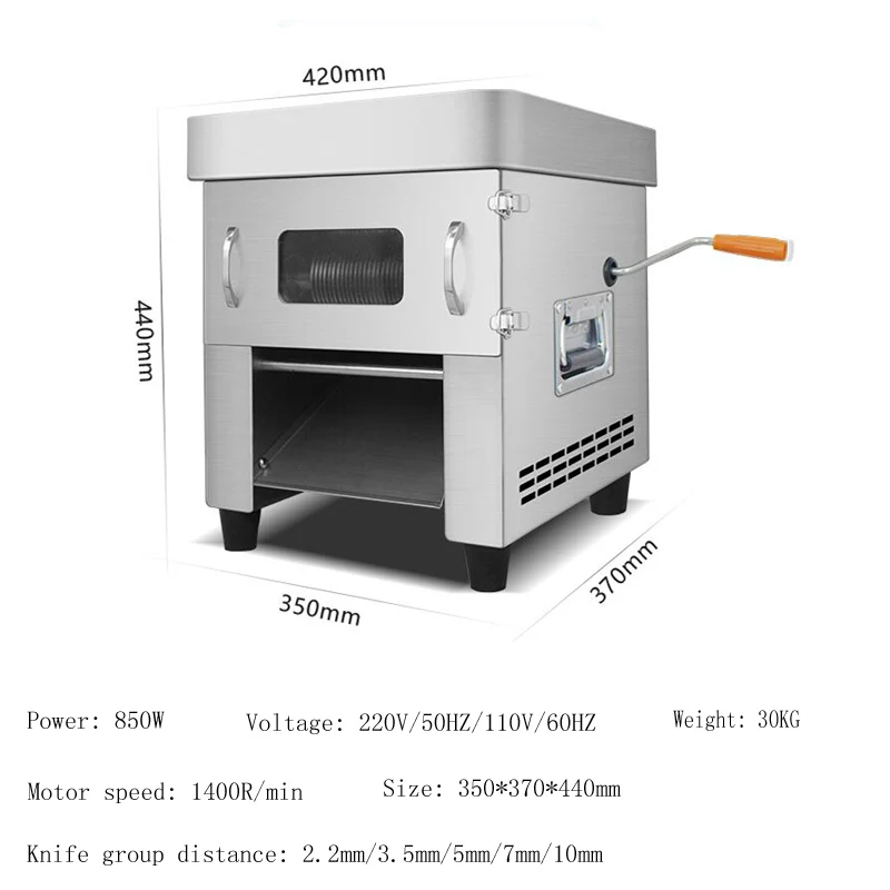 
Desktop Electric Meat Grinder Hand Cranked Meat Slicer Stainless Steel Vegetable Cutter Shredded Ham Dicing Machine 