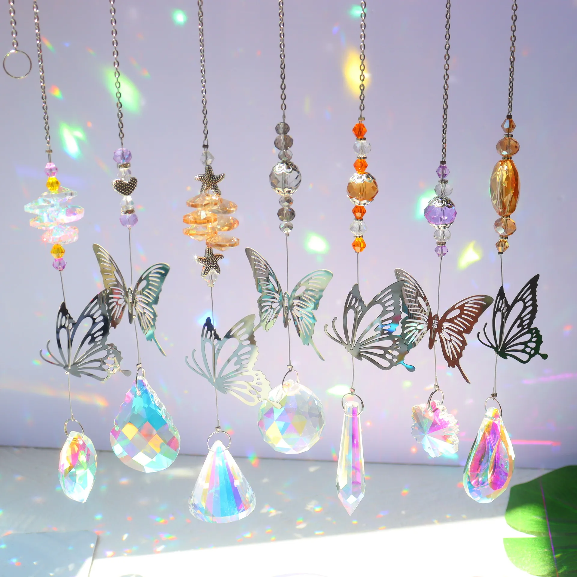 Wholesale Gold Sun Moon Star Shapes sun catcher crystal sun catchers hanging suncatche for decoration