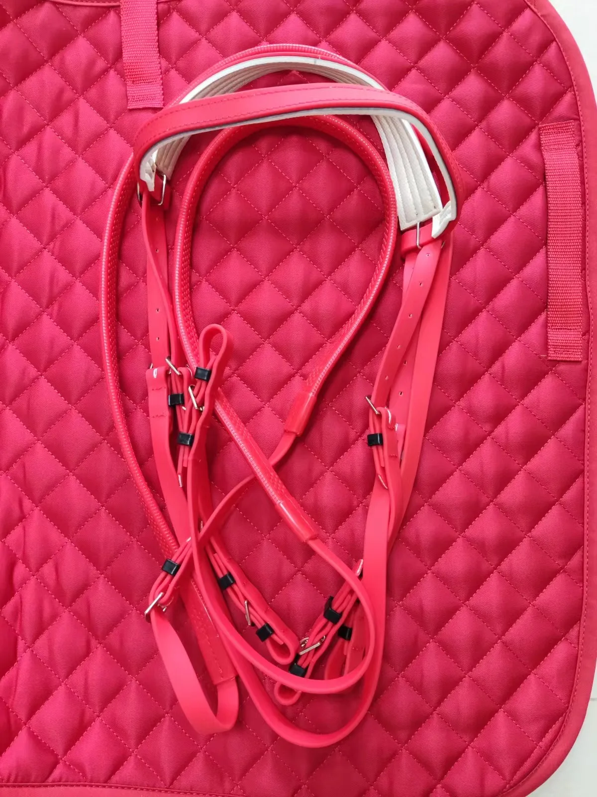 Horshi in Stock 3 in 1 Full Set of  Horse PVC  Bridle (PVC Halter +PVC Horse Rein+Horse Bit)