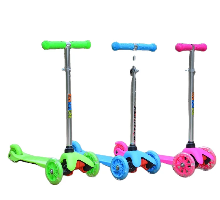 2022 new 4 PU LED wheel girl kick toy scooter baby adjustable children foot scooter