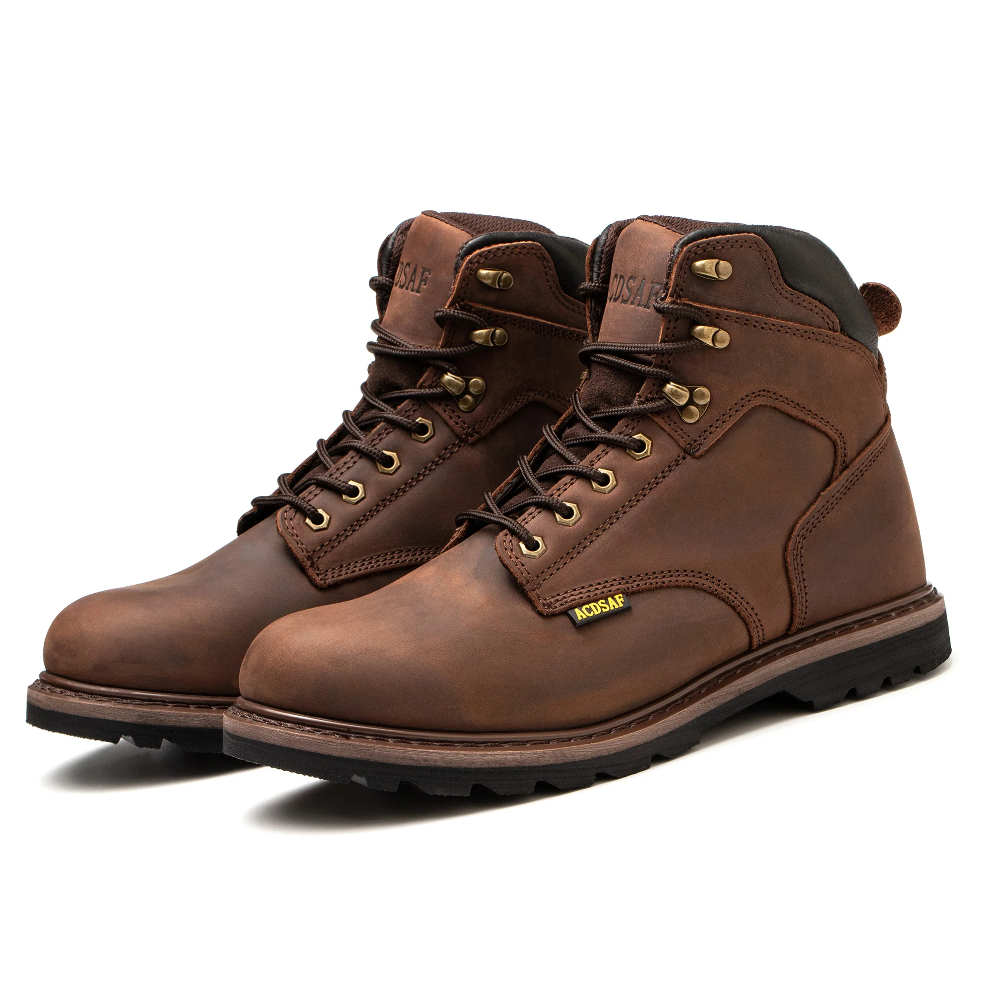 Top Layer Of Genuine Leather High Quality For Engineers Dark Brown Work Boots For Men