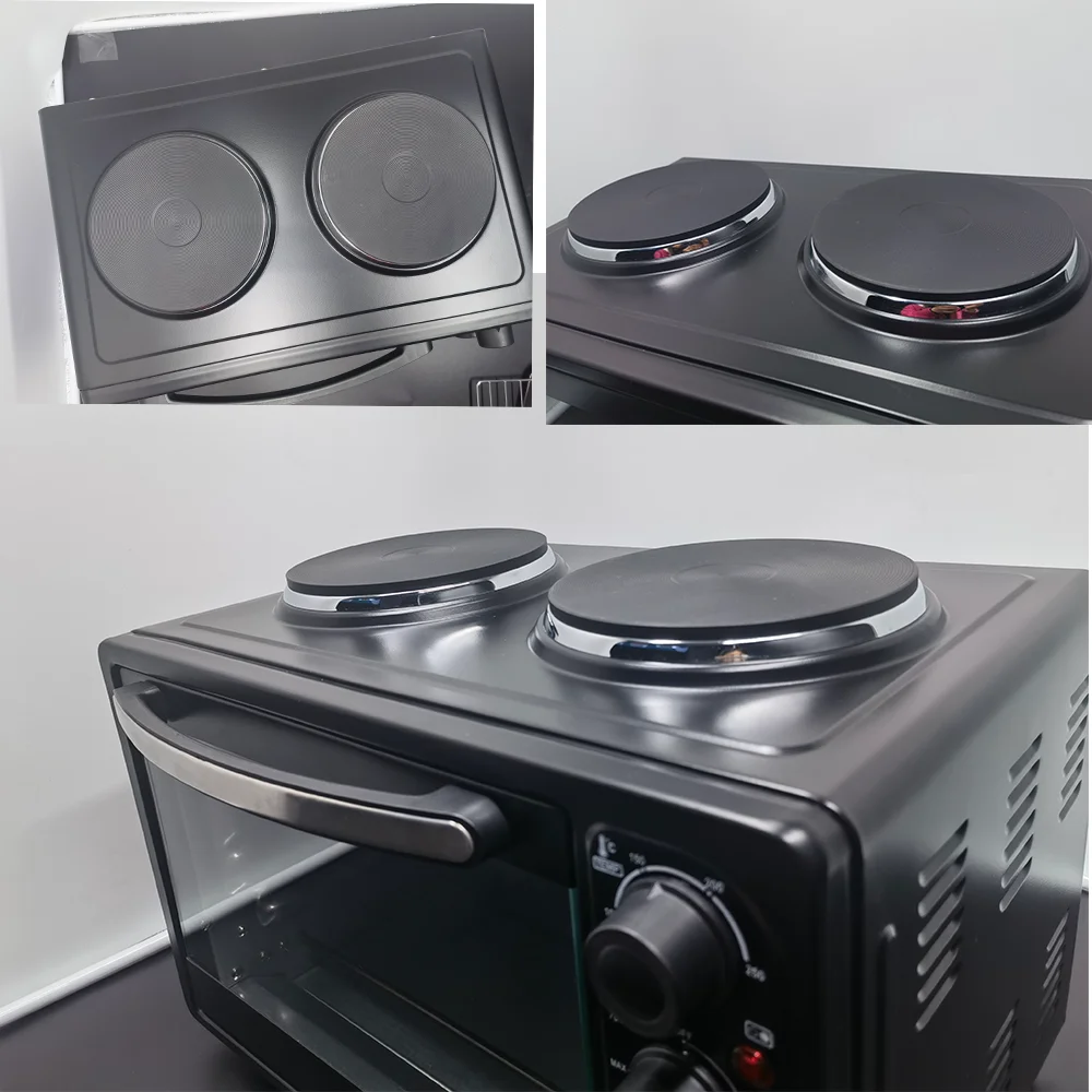 kitchen electric appliance oven 23L TO 100L Capacity with 2/3 hotplates OEM multifunctional mechanical household pizza oven