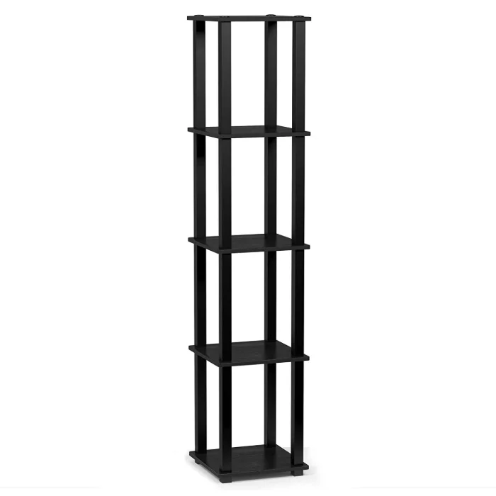 Turn S Tube 5 Tier Corner Square wood book shelf organizer for kids plastic