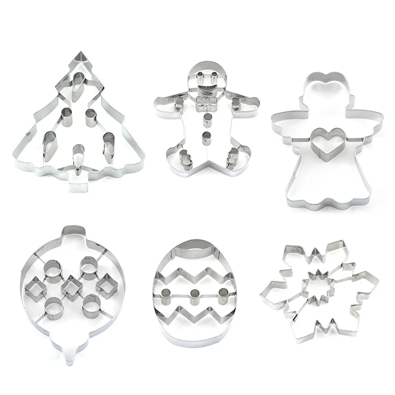  Праздничный креативный Рождественский резак для печенья 6 шт. инструмент украшения из нержавеющей стали инструменты тиснения торта набор резки