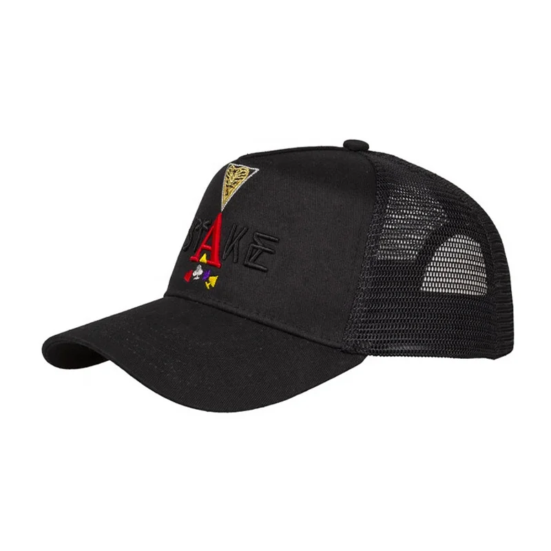 Make Customized Design 5 Panel Trucker Hats Caps With Embroidery Logos