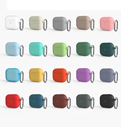 Amazon Hot Sale Custom Logo Shockproof Soft Silicone Protective Case Cover Skin with Keychain For Airpods 3 2021