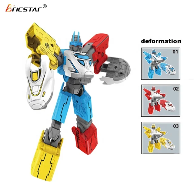 Bricstar Most popular 3IN1 Take Apart deformation kids educational robot kit ,diy assembly cars for sales