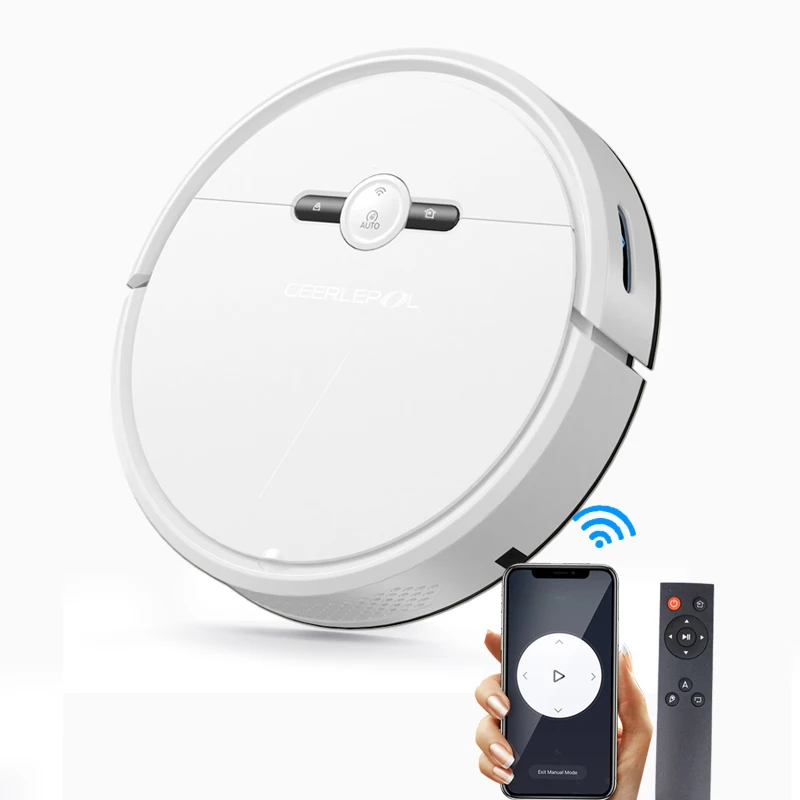 Geerlepol Smart Clean Robot Vacuum Cleaner Automatic Floor Dust Dirt Dry Wet Sweeping 3 in 1 Vacuum Sweep Mop Works with Vera