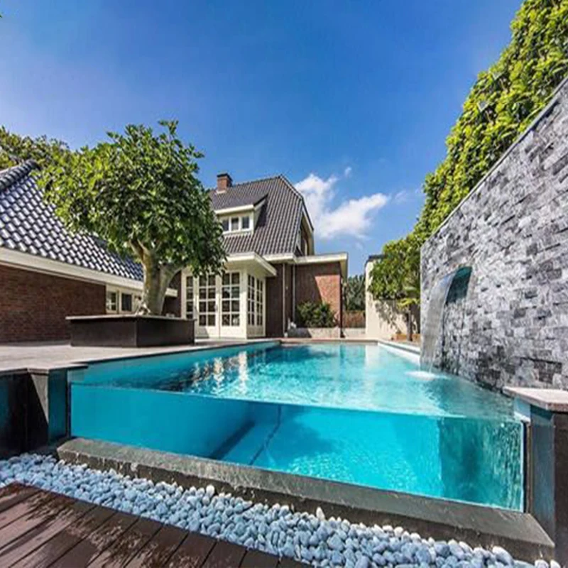 customized fiberglass large big acrylic panel glass wall window pool swim spa above ground glass swimming pool