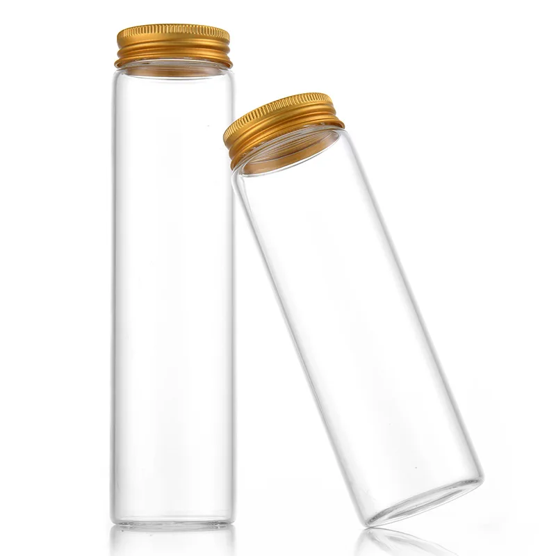 Candy Packing Tube Cups Glass Tube With Lid Glass Vial Transparent Test Tube Glass Bottle Wishing Bottle Capsule