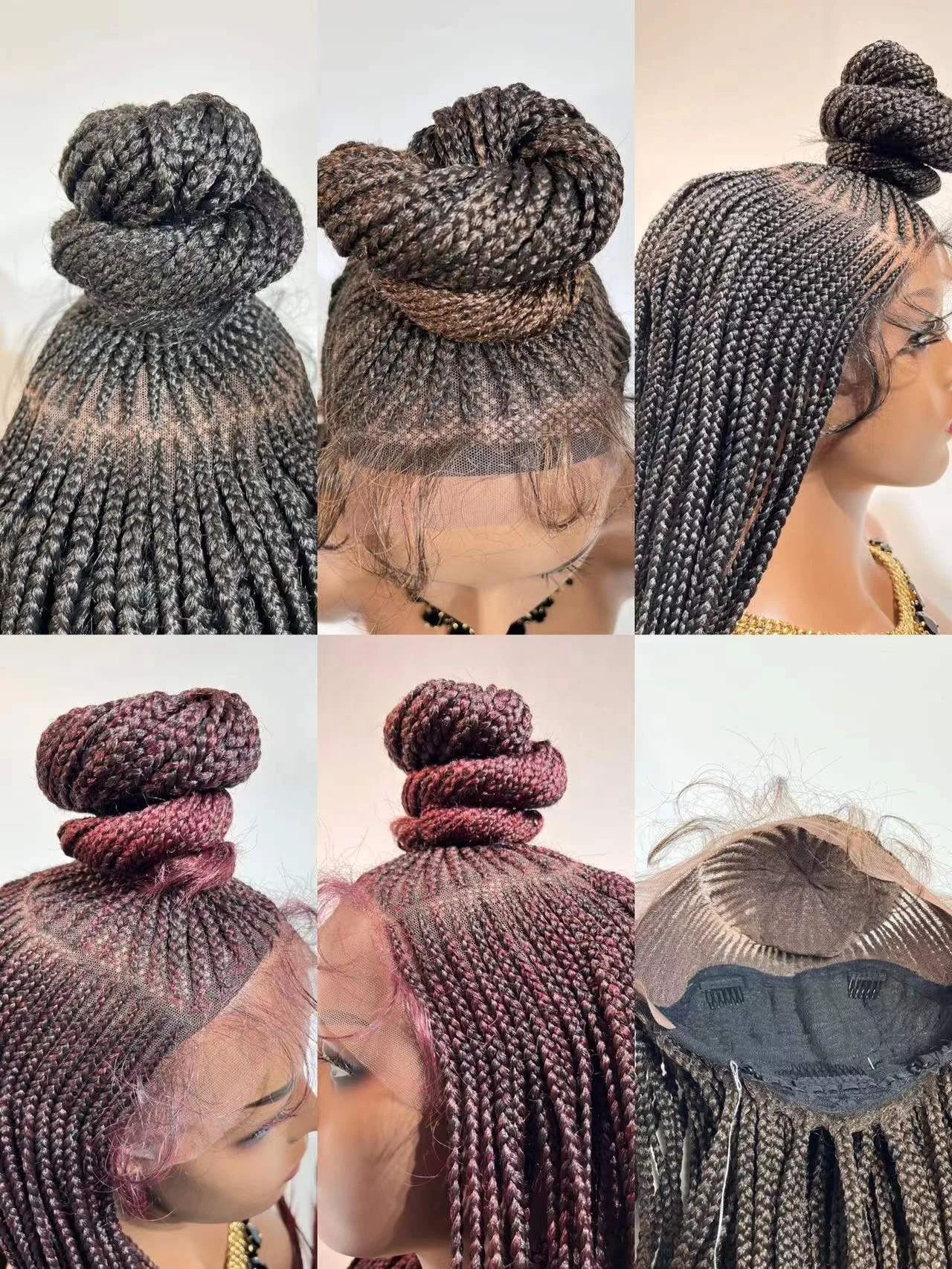 different styles synthetic full lace front cornrow braid wigs for black women, wholesale glueless box braided laces wigs vendors