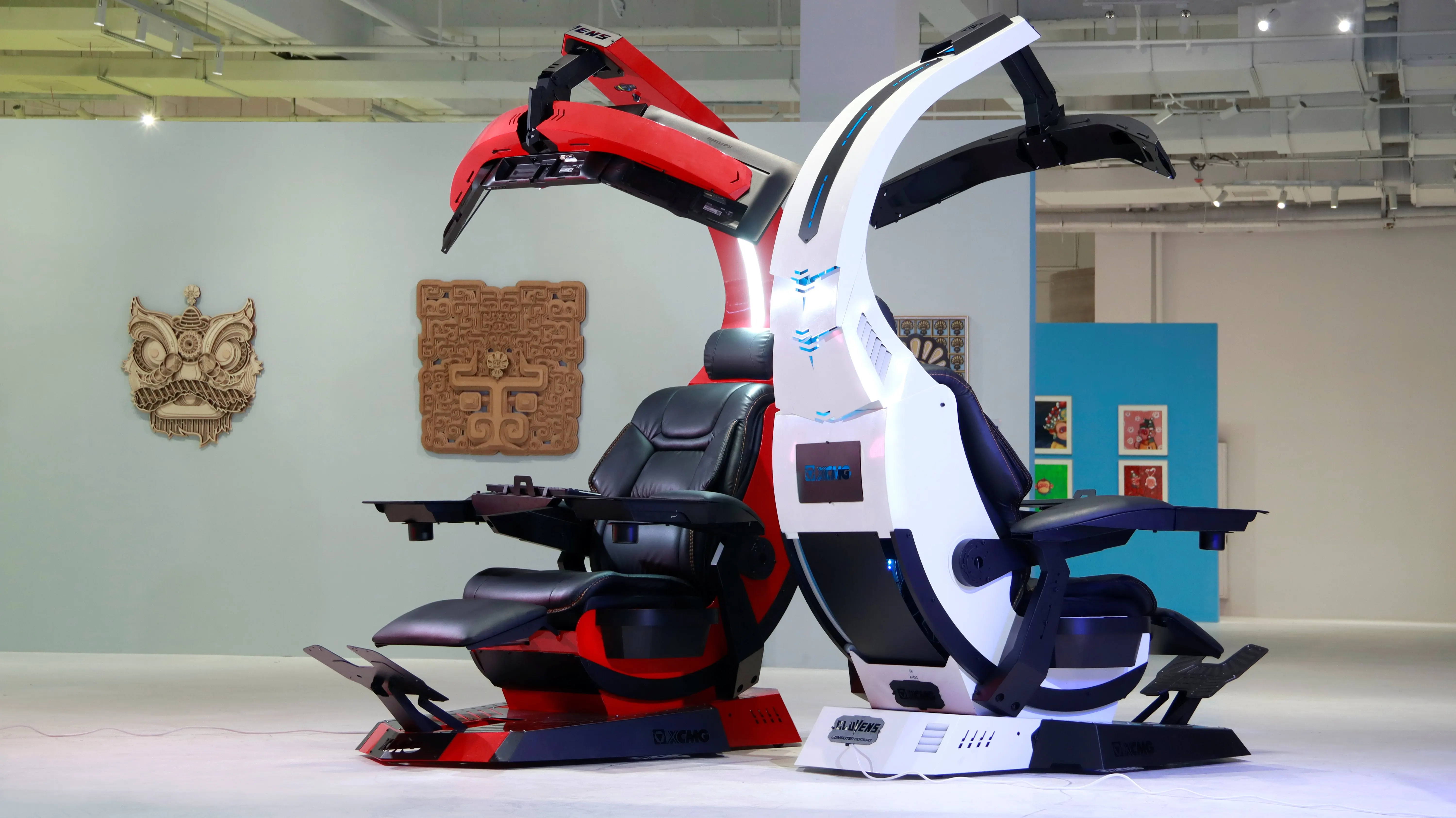 Cluvens Manticore genuine leather Zero Gravity Recliner Chair cockpit option memory foam with massage  support multi monitors