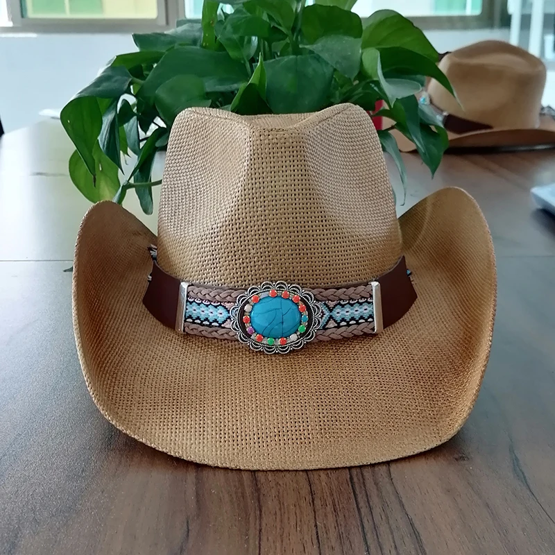 В наличии женская шляпа Cowgirl США Америка Западный Техас соломенная с корректируемыми полями мужская