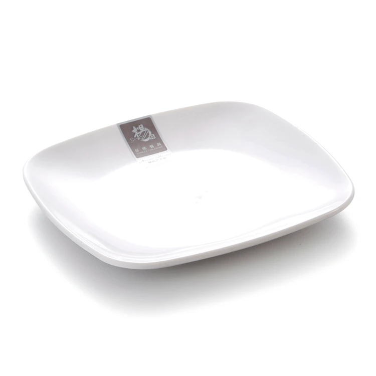 factory price 6 inch square white melamine plastic cake plate