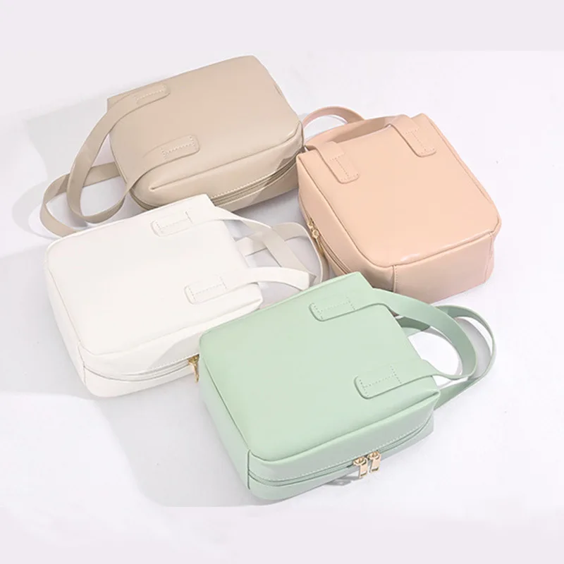 Ginzeal New Leather Portable Promotional Cosmetic Bag Korean Cosmetic Storage Fashion Travel Makeup Bag