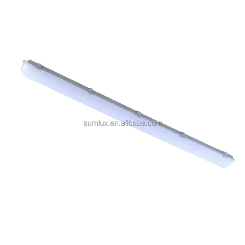 0.6M 1.2M 1.5M pc plastic ip65 led linear batten light fixture 20w 36w 40w 60w led chip for waterproof tri proof light ip65