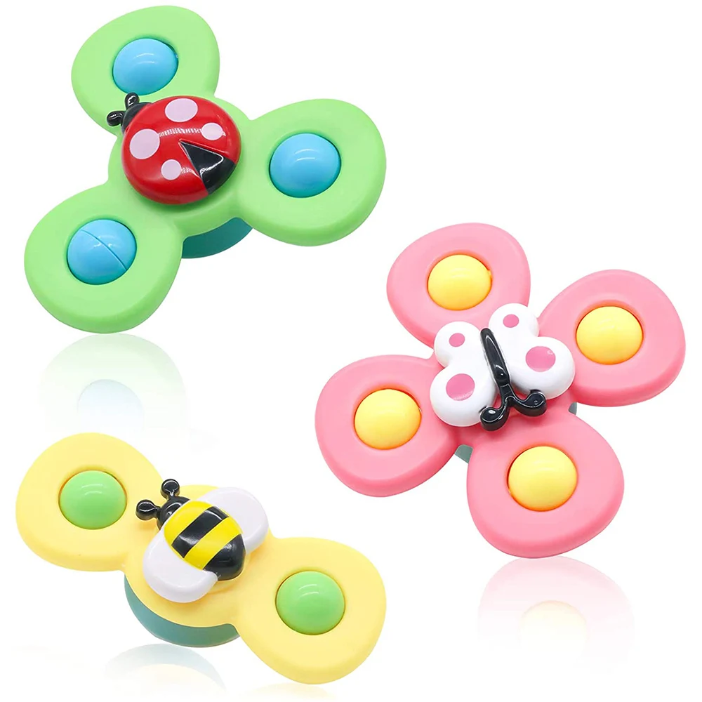 
3PCS Spinner Toys for Babies Bath Toys for Toddlers Kids Spinners Sucker Spin Toy 