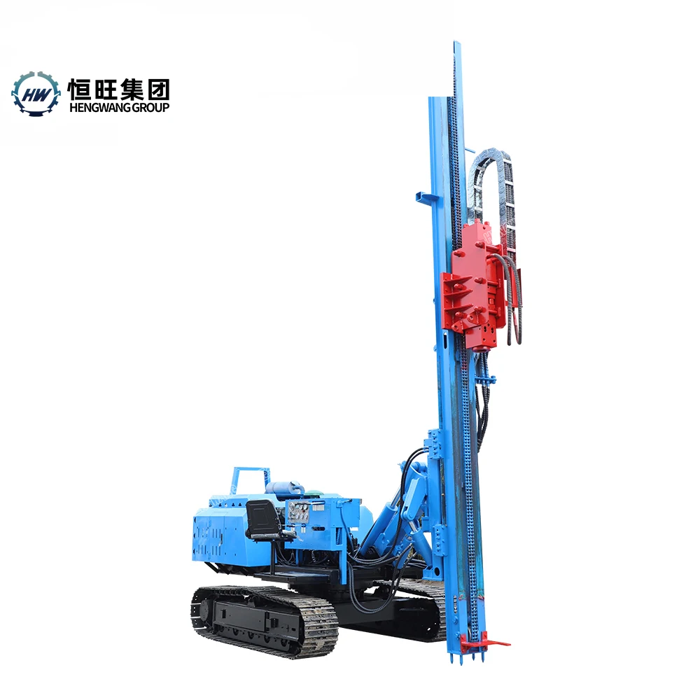 Mini Hydraulic Sheet Portable Static Pile Driver Hengwang Vibratory Hammer Solar Pile Driver machine