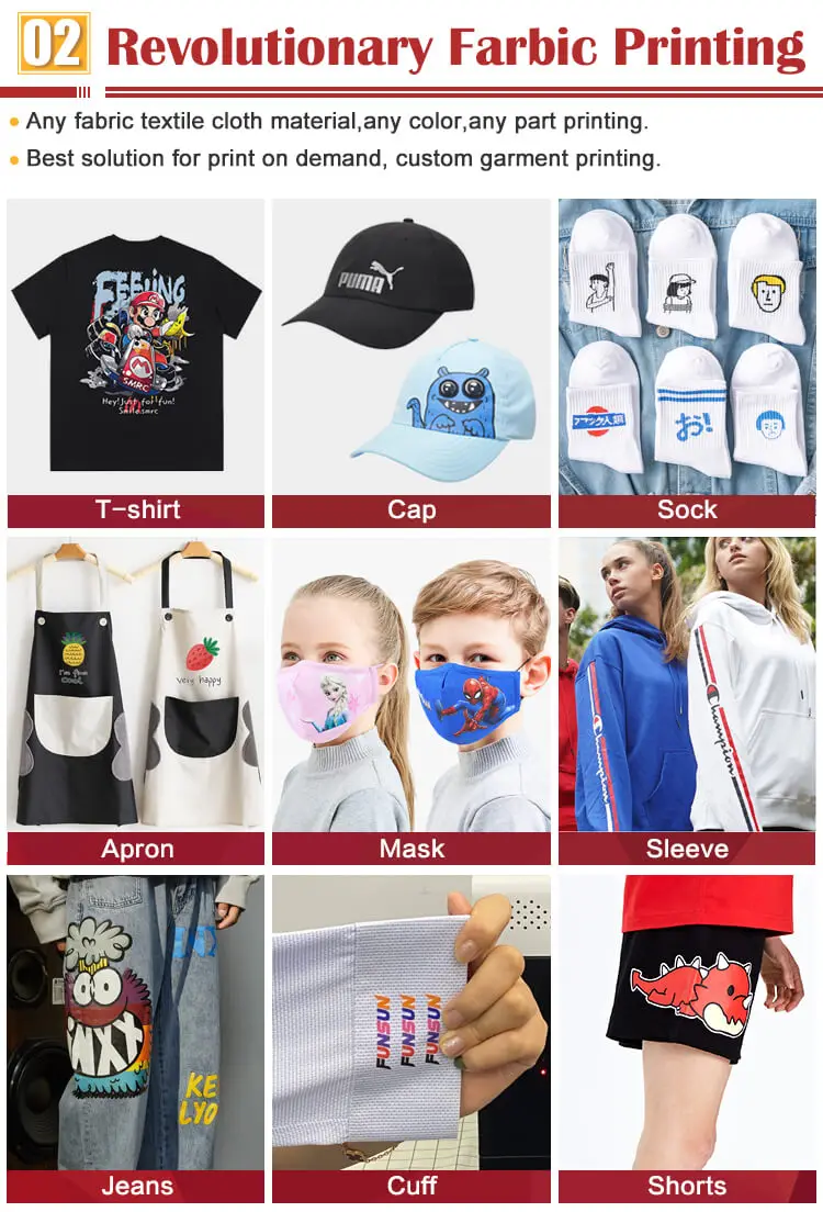 Funsun New Offset Printing Transfer Technology DTF Printer PET Film DTF Printer DTF Powder Machine with Double 4720 Printhead