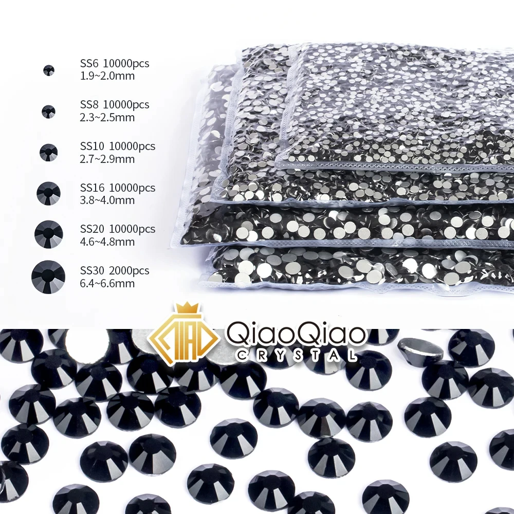 QIAO Nail Glitter Art Charms Clear  Crystals Stone Bling Shape Rhinestone Kit Flat Back Rhinestones High Quality