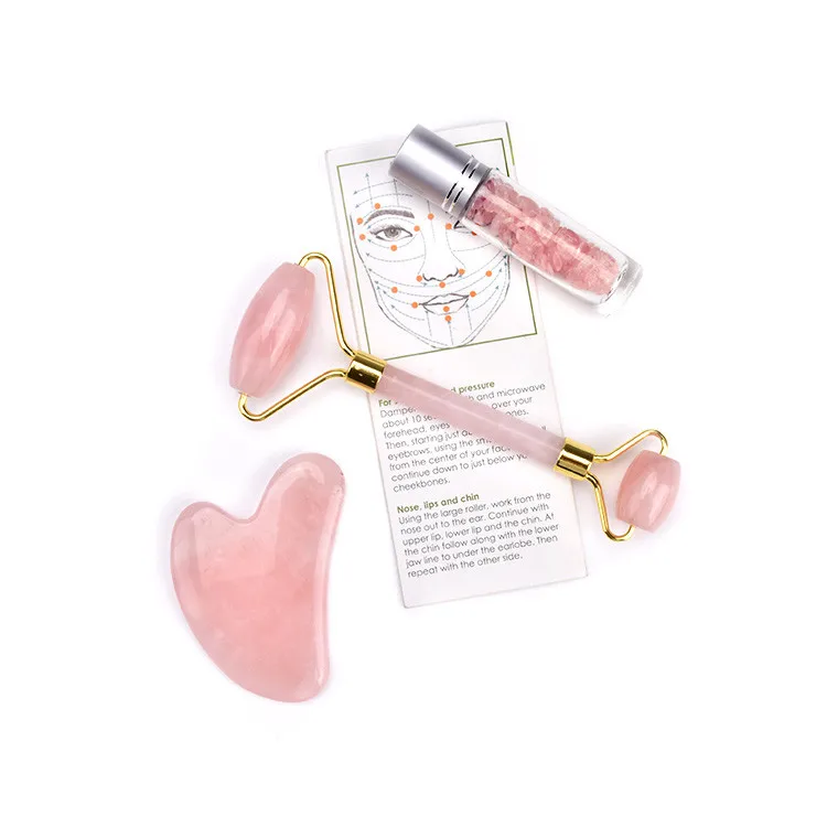 Natural Healing Gemstones Essential Oil Bottles,10ml Thick Clear Glass Roll On Bottles With Crystal Stones Roller Ball