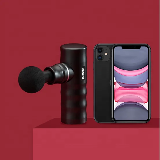 2020 новый бамбуковый массаж ладони 2600 мАч 4 головки авиационный Металлический Мини-массажный пистолет