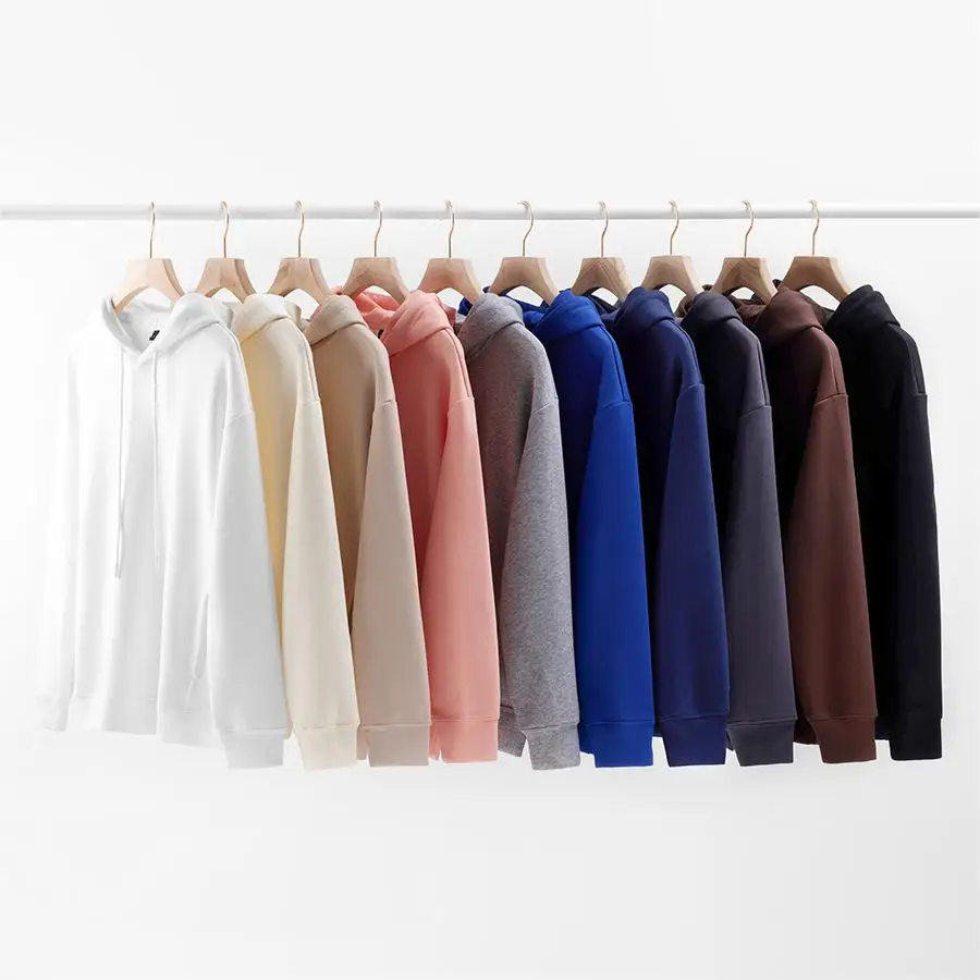 YALI Wholesale Sports Custom Oversize Mens Casual Cotton White Drop Shoulder Plain Hoodie in Bulk