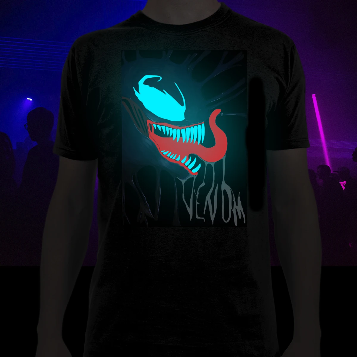 Christmas Light Up Clothing T-shirt LED Flashing Glow in the dark party Short sleeve LED T-shirt