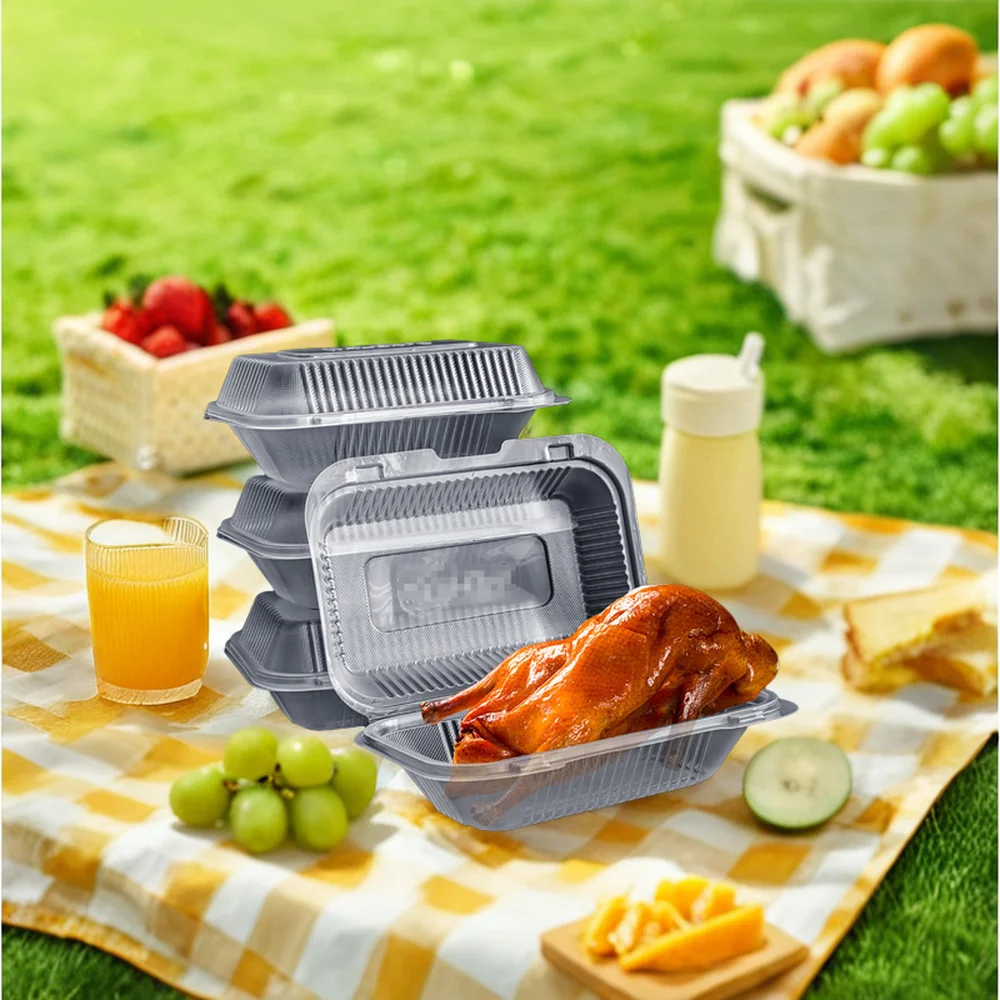 Design Food Grade Takeaway Freezer Plastic Rotisserie Chicken Box With PP Lid