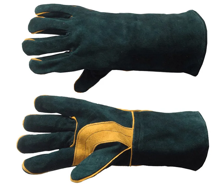 RHK New Products Green Flannel Llining Leather Welding Glove