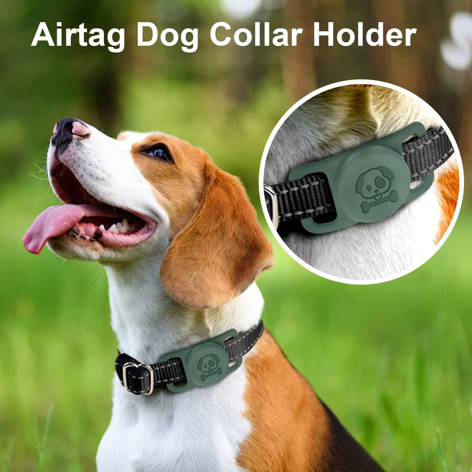Silicone Waterproof Air Tag Holder for Dog Collar with Air Tag Tracker GPS Pet Accessories