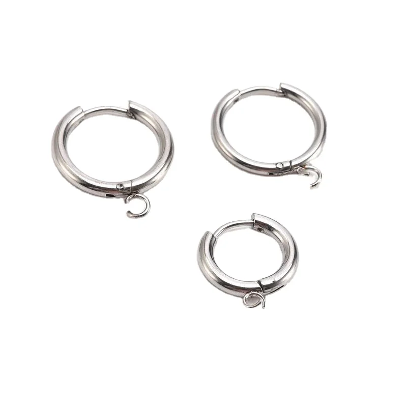 Surgical Stainless Steel Hypoallergenic Round Hoop Huggie Earring Hooks with Open Loop Long Hook Earwire Hoops with Open Ring