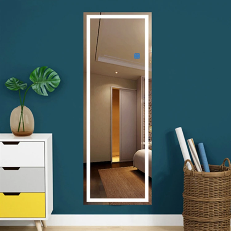 wholesale wall luxury home decor bathroom large full length hanging floor salon mounted smart touch swittch led mirror miroir