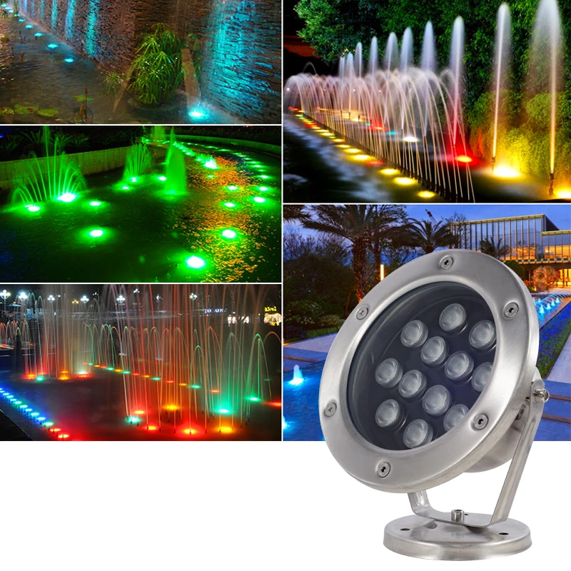 Commercial Square Colorful RGB Underwater Lights 3w 6w 12w Ip68 Waterproof Pool Light Lighting