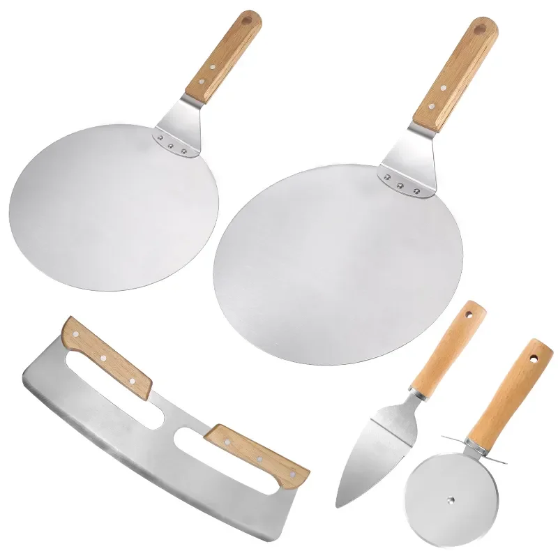 Hot Sale Stainless Steel Pizza Peel Manufacturer Pizza Peel Pizza Cutter With Wooden Handle Transfer Spatula